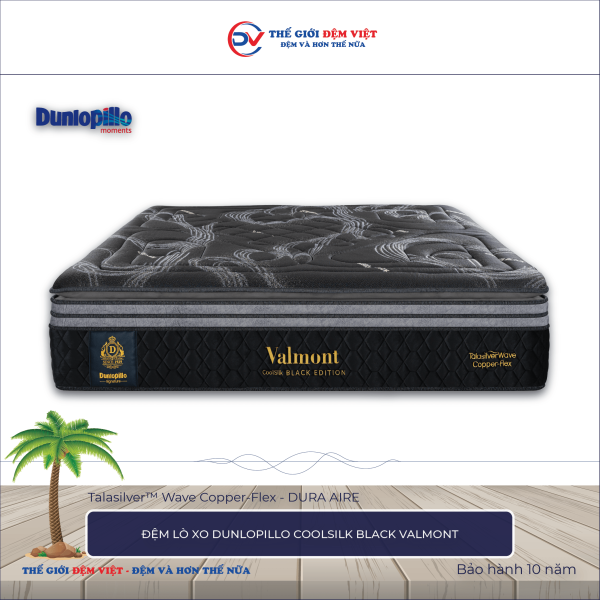 Đệm lò xo Dunlopillo CoolSilk BLACK Valmont